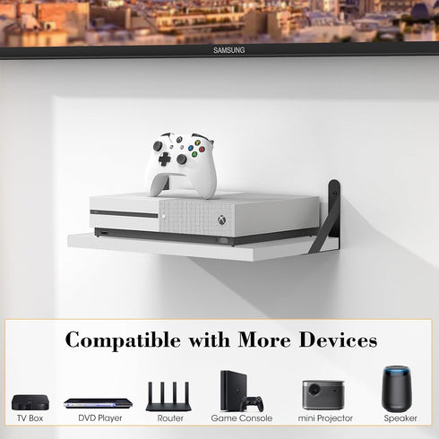 15.7" 9.8"(Lx DAWASAPAT Projector Shelf/Modem Shelf/Router Shelf/Cable Box Wall Mount/Router Wall Mount, x W) White
