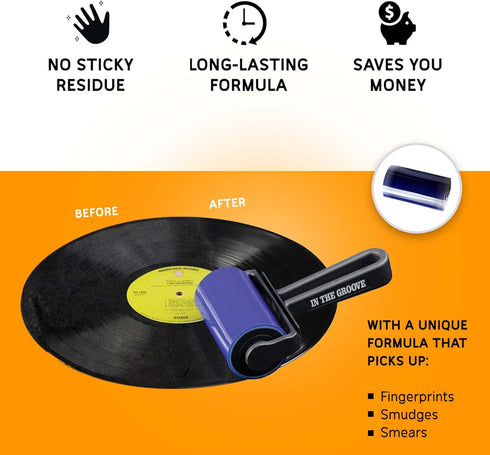 In The Groove Vinyl Roller Cleaner for Quick Cleaning Vinyl Records, Anti-Static Record Cleaner
