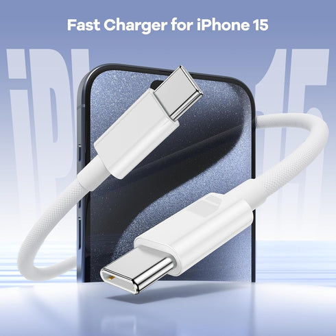 USB C Cable for iPhone 15 Charger Cord 6FT 3 Pack, 60W Woven USB C to C Cable Replacement for iPhone 15 Plus/15 Pro Max, MacBook Pro 2021/2020,iPad 12.9 inch/Air 5/4,for Samsung Galaxy S23+/S23 Ultra by Essri