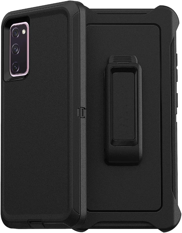 DEFENDER Case for Samsung Galaxy S20 FE 5G - Black, with Holster Belt Clip