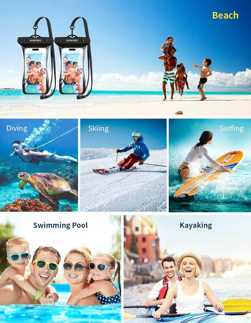 Universal Waterproof Phone Case with Lanyard, 2 Pack Floating Pouch, 2024 Phone Water Protector for Beach and Travel
