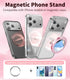 Blissfuhue 17/16/15/14 Portable Double-Sided Magnetic Phone Holder with Mirror, for Magnetic Phone GripFoldable