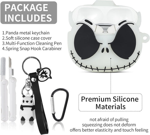 Compatible with Apple AirPods Pro 2nd/1st Generation Case Cover, Cleaner Kit and Cute Keychain, Soft Silicone Case