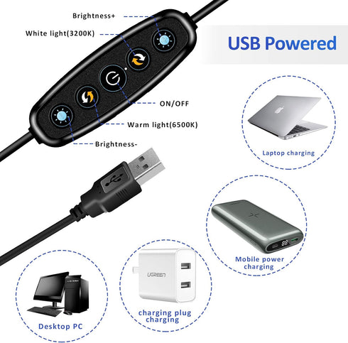 Cyezcor Video Conference Lighting Kit, Ring Light for Monitor Clip On,for Remote Working, Distance Learning,Zoom Call