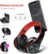 2022 Wireless Bluetooth Headphones,Colorful LED Lights Comfort Over Ear Foldable Headset with Built-in Microphone,FM,SD Card Slot,Wired for School/Tablet Computer/PC/TV/Cellphones/Travel