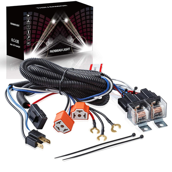 H4 Relay Harness 1set 2 Headlight H6054 6024 9003 5x7 7x6 Led