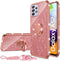 Samsung Galaxy A52 5G Case by nancheng, Cute Slim TPU Silicone with Kickstand, Bling Diamond Ring & Strap (Rose Gold)