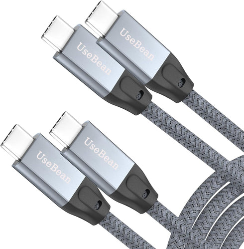 UseBean 2-Pack USB C to USB C Cable 100W 15FT, 20Gbps Data Cable for MacBook Pro, iPad Mini, Galaxy S24+/S23