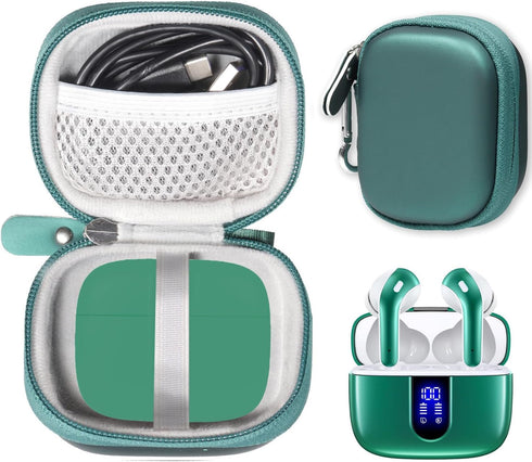 CaseSack Case for TAGRY X08 Bluetooth Headphones True Wireless Earbuds 60H, mesh Pocket