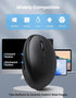 TECKNET 4800 BT5.0/3.0 2.4G Ergonomic Mouse, Bluetooth Wireless Vertical Mouse, Rechargeable Battery, Quiet Clicks, DPI