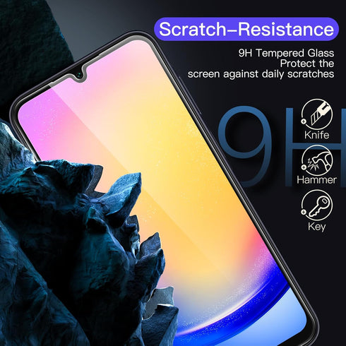 JETech 3-Pack Screen Protector for Samsung Galaxy A25 5G, 6.5", 9H Tempered Glass, Anti-Scratch, HD Clear
