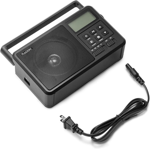 Raddy RF206 Digital AM FM Shortwave Radio, Portable Receiver with 8W Speaker, Battery Powered for Home & Gift