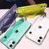 Omorro Bling Girly Case for iPhone 12 Pro Max - Glitter Candy Color Crystal Clear Cover with Adjustable Hand Finger