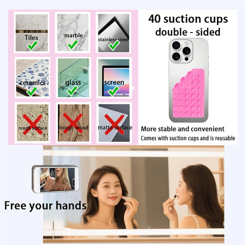 Generic Double Sided Silicone Suction Cup Phone Holder,Non Slip Sticky Grip, Silicon Adhesive Suction Cup Mount