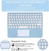 iPad Pro 13 inch 2024 Keyboard Case with Mouse, Detachable Bluetooth Touch Keyboard, Built-in Trackpad, Mist Blue