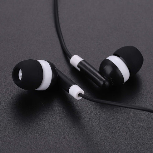 50 Pack Bulk Earbuds for Classroom,Student Basic Headphones in Ear for School Kids Children Toddler Boys Girls Teen and Adult,3.5 MM Earbuds Dot Headphones,Individually Bagged (Black)