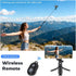QIYUANCHUANG Phone Stand Tripod with Wireless Remote - Lightweight Adjustable Phone Holder for iPhone Samsung, Desk Bed