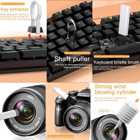 MOTONG Keyboard Screen Brush Cleaning Kit, Multifunctional Electronic Cleaner Tools for AirPods, Laptop, Camera, Phone,