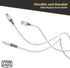 Scosche Ci44WG-SP 4-ft Lightning Charge & Sync Cable, MFI Certified, for All Lightning Devices - White/Gray