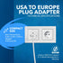 OREI American USA To European Plug Adapter, Type E/F Schuko, 12 Pack for Mobile, Laptop & Camera Chargers