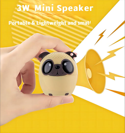 1.77inch Portable Mini Bluetooth Speaker - Wireless with Lanyard, Cute Dog Style Bluetooth 5.0 for iPhone, PC, Android,