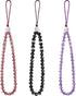 Weewooday 3 Pieces Bling Crystal Beads Cell Phone Lanyard Strap, Hand Wrist Lanyard Strap, Beaded Women's Wristlet