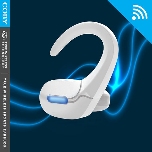Coby True Wireless Sports Ear Buds with Over Ear Hooks, Wireless Bluetooth Earbuds for Gym, Sports & Running