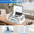 2-Tier AUPSEN White Monitor Stand Riser, Wood Computer Desk Organizer with Drawer, Pen Storage & Phone Holder, Office