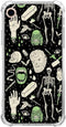 Witchy Skull Art Case for iPhone XR - Aesthetic Dark Green Skeleton Bones TPU Bumper Cover for Teens & Adults.