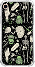 Witchy Skull Art Case for iPhone XR - Aesthetic Dark Green Skeleton Bones TPU Bumper Cover for Teens & Adults.