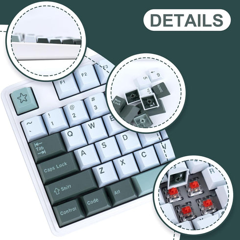 Double Shot Botanical Keycaps 173 Keys - Cherry Profile PBT Custom Keyboard Keycaps Set with 7u Spacebar for Mechanical