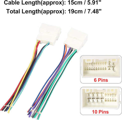 70-7304 Set 2011-2018 X AUTOHAUX Car Stereo CD Player Wiring Harness Wire Radio Adapter for Hyundai Elantra