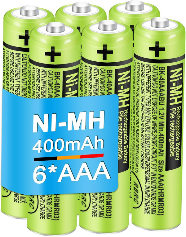 EOCIK NI-MH AAA Rechargeable Batteries for Panasonic Cordless Phones,400mAh 1.2V AAA Rechargeable Battery