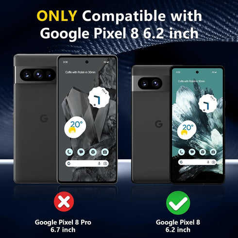 Google Pixel 8 Cell Phone Case, Waterproof, Heavy Duty Rugged 360 Protective, IP68 Water Resistance, Military-Grade Drop Protection, Black