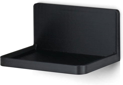 BRAINWAVZ Universal Floating Shelf Mount for Security Cameras, Baby Monitors, Speakers, Plants & More, Black