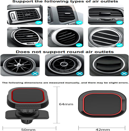 SOGA 360 Car Phone Mount Magnetic Phone Car Mount Strong Magnet Air Vent Mount Rotation Car Phone Holder fit for Cell