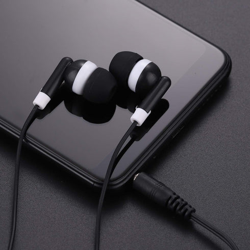 50 Pack Bulk Earbuds for Classroom, Basic Headphones for School Kids, 3.5 MM Earbuds, Individually Bagged (Black)