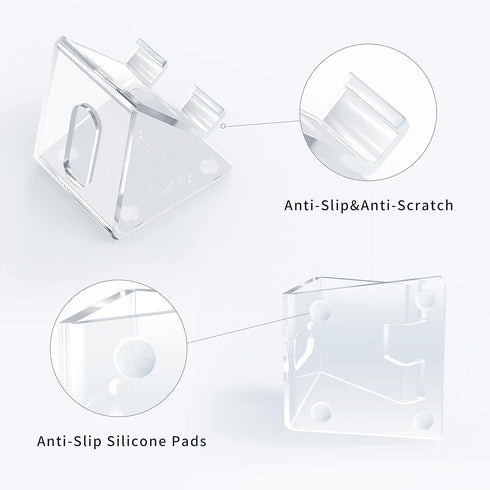 DARENYI Acrylic Cell Phone Stand for Desk, Clear Phone Holder Dock for iPhone 13/12/11 Pro Max, All Android Phones