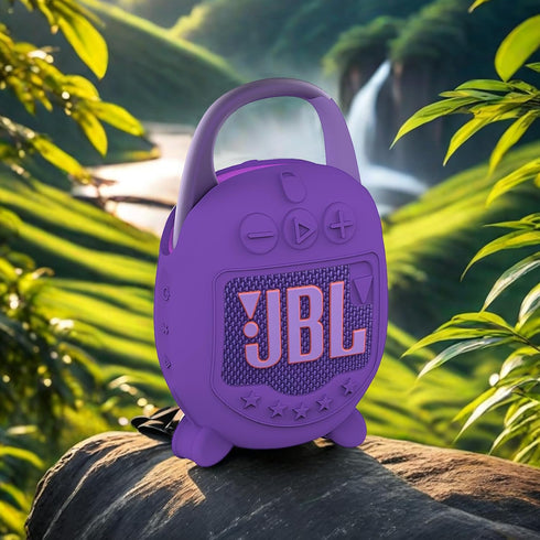 Silicone Cover Case for JBL CLIP 5 Portable Bluetooth Speaker, Soft Skin Sleeve Accessories (Only Case) (Purple)