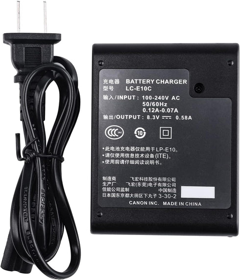 LP-E10 LC-E10 LC-E10C Quick Battery Charger for Canon EOS Rebel T7, T6, T5, T3, T100, 4000D, 3000D