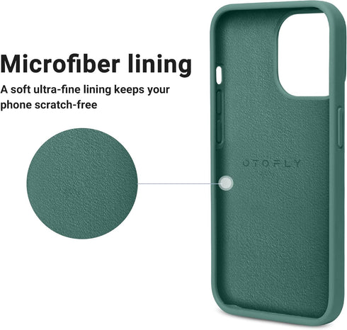 OTOFLY iPhone 14 Pro Case, Silicone Shockproof Slim Thin Phone Case, 6.1 inch, Pine Green