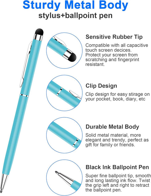24 Pack Stylus Pens for Touch Screens - innhom Stylus Pen for iPad, iPhone, Tablets, Samsung, Black Ink Ballpoint Pens