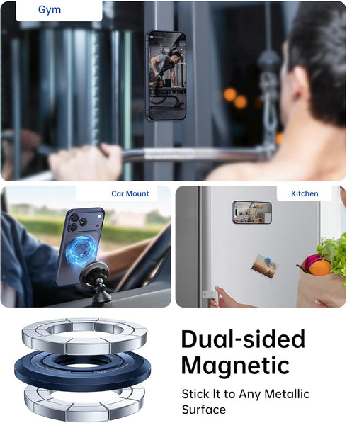 SYNCWIRE 360 17 16 15 14 13 12 for MagSafe Ring Phone Holder, Rotation Magnetic Cell Phone Grip Dual-Sided Magnets