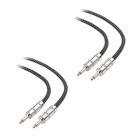 Cable Matters 2-Pack Premium Braided 12 AWG Speaker Cable 3 ft with 6.35mm TS Connector