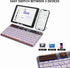 Slim Portable Wireless Bluetooth Keyboard, 10 Inch, 7 Colors Backlit, Rechargeable for Android Tablet, Smartphone,