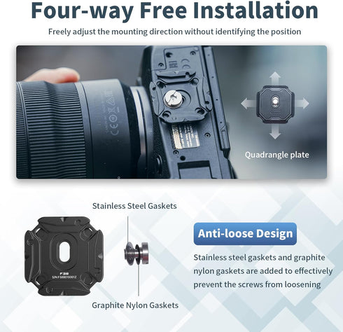 ULANZI F38 Multi-Hole Camera Quick Release Plate Kit with 1/4" to 3/8" Screw Thread for Tripod Mount Adapter