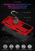 Military Grade Shockproof Case for Oneplus 9 Pro, 360 Metal Rotating Ring Kickstand Holder, Heavy Duty Red