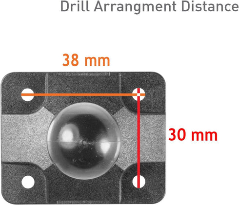 25mm 1 inch arms,25mm Composite,IBPB-33880 iBolt / Composite AMPS Adapter Plate for Industry Standard Dual Ball Socket