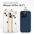 GONEZ for iPhone 14 Pro Case, with 2 Pack Screen Protector + 2 Pack Camera Lens Protector, Soft Anti-Scratch Microfiber Lining, Shockproof Protective Liquid Silicone Phone Cover 6.1'', Dark Blue