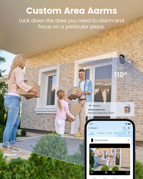 Wireless Outdoor Security Cameras, Battery Powered 2K Color Night Vision, AI Motion Detection, 2-Way Talk